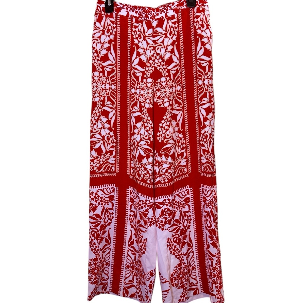Philosophy Women’s Flowy Wide Leg Panel Style Colorful Red White Boho Pants sz M